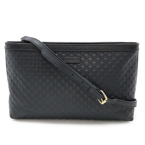 Gucci Micro Guccissima Shoulder Bag Crossbody Leather Black Black Gold Hardware - Picture 1 of 8